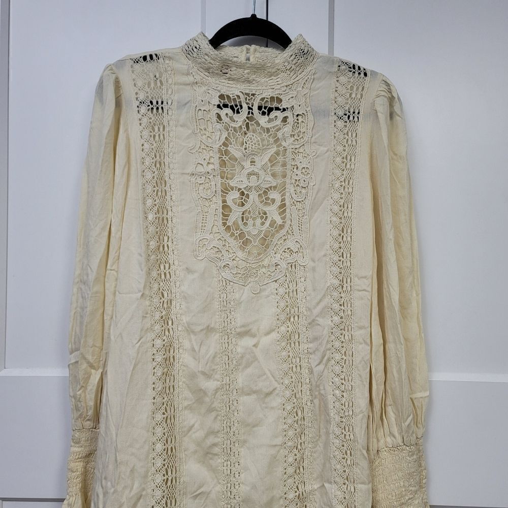 Free People Nwot Vienna crochet trim mini dress, medium - Picture 3 of 11